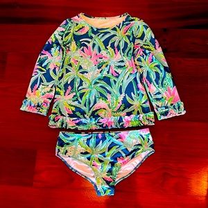 Lilly Pulitzer Ruffle 3/4 Sleeve 2-piece Swimsuit 👙